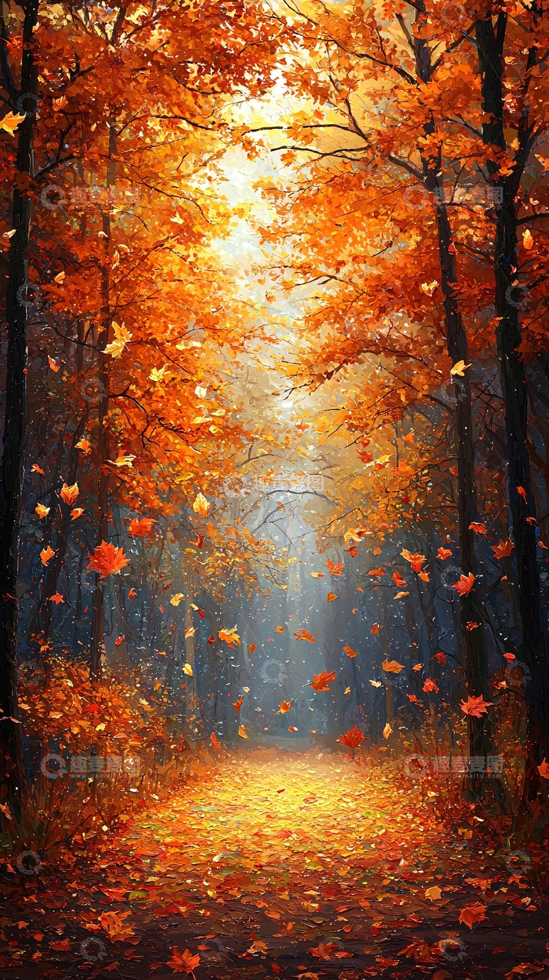 高清大图下载【趣麦麦图】秋季森林小路
