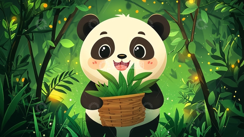高清大图下载【趣麦麦图】卡通熊猫
