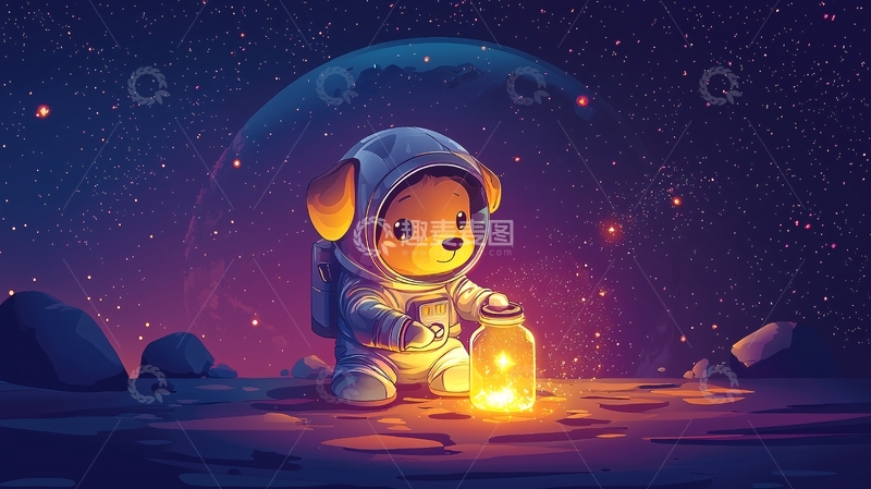 高清大图下载【趣麦麦图】太空狗狗