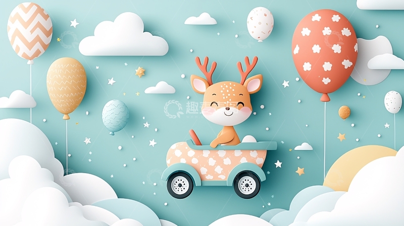 高清大图下载【趣麦麦图】卡通小鹿