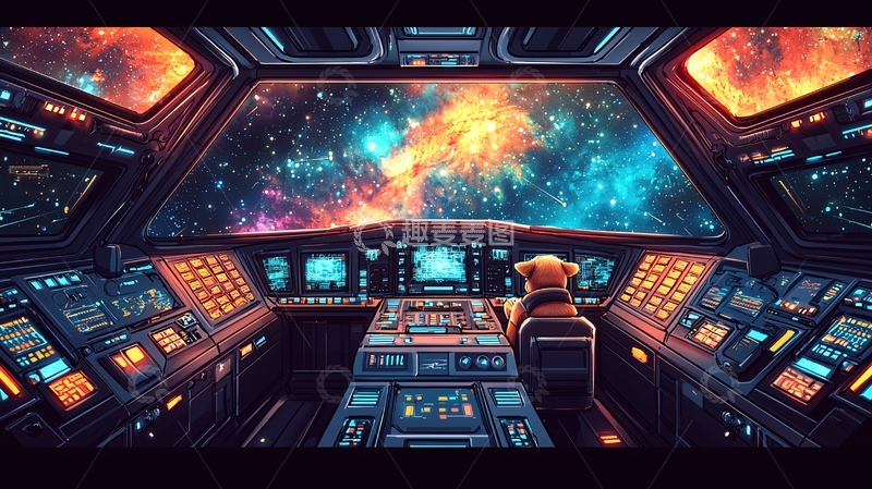 高清大图下载【趣麦麦图】太空飞船驾驶舱