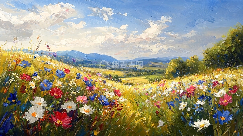 高清大图下载【趣麦麦图】阳光明媚的田园风光