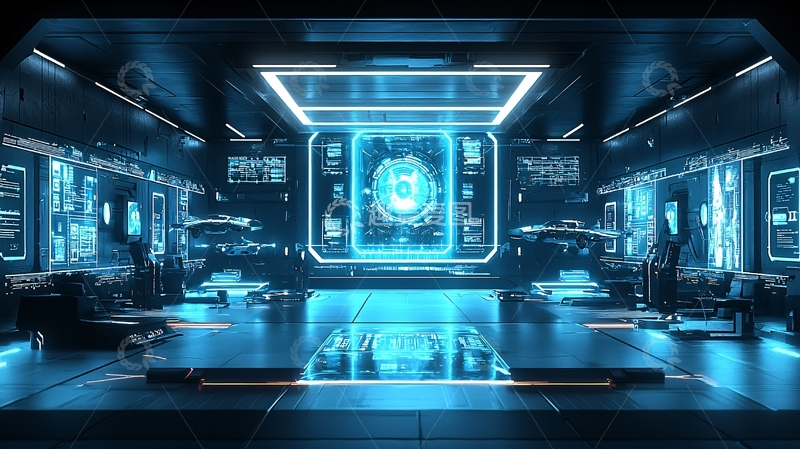 高清大图下载【趣麦麦图】未来科技感控制室