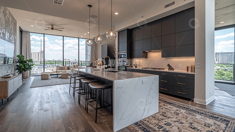 高清大图下载【趣麦麦图】现代化开放式厨房