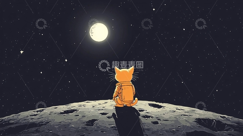 高清大图下载【趣麦麦图】-太空猫