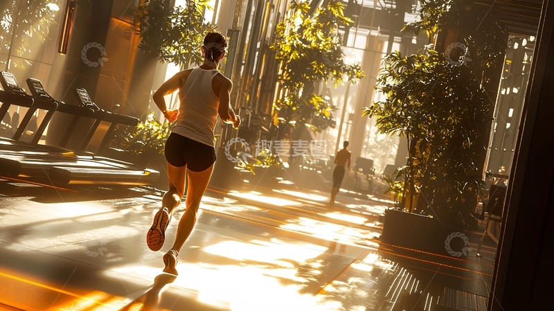 高清大图下载【趣麦麦图】阳光下跑步的女性