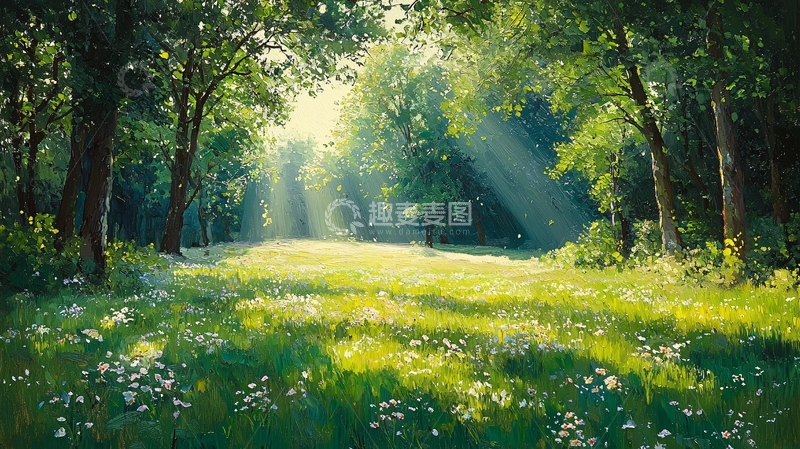 高清大图下载【趣麦麦图】阳光森林小路