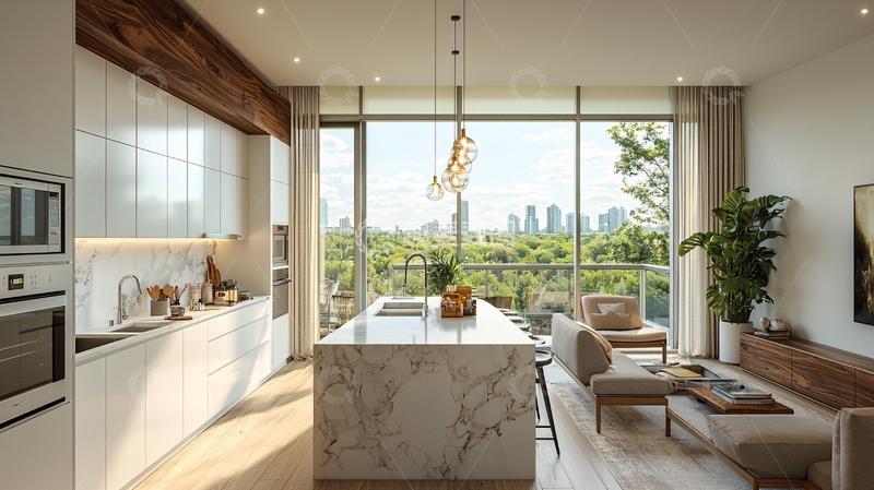 高清大图下载【趣麦麦图】现代简约开放式厨房