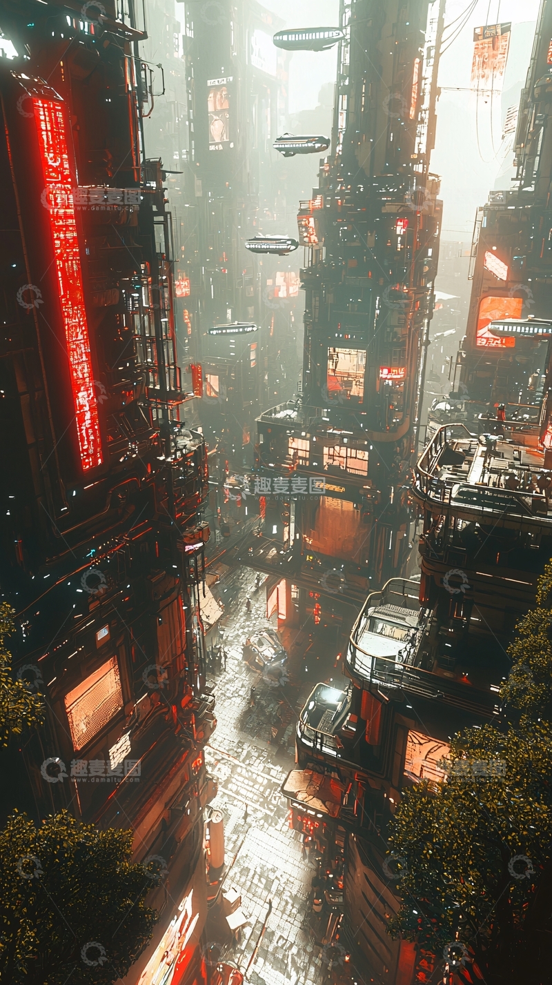 高清大图下载【趣麦麦图】蒸汽朋克未来城市