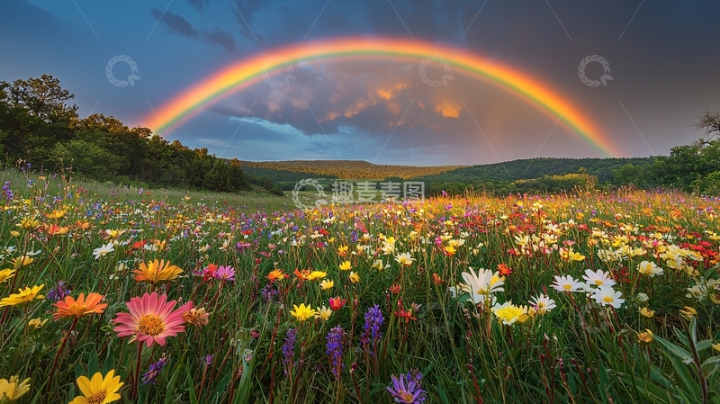 高清大图下载【趣麦麦图】彩虹花田