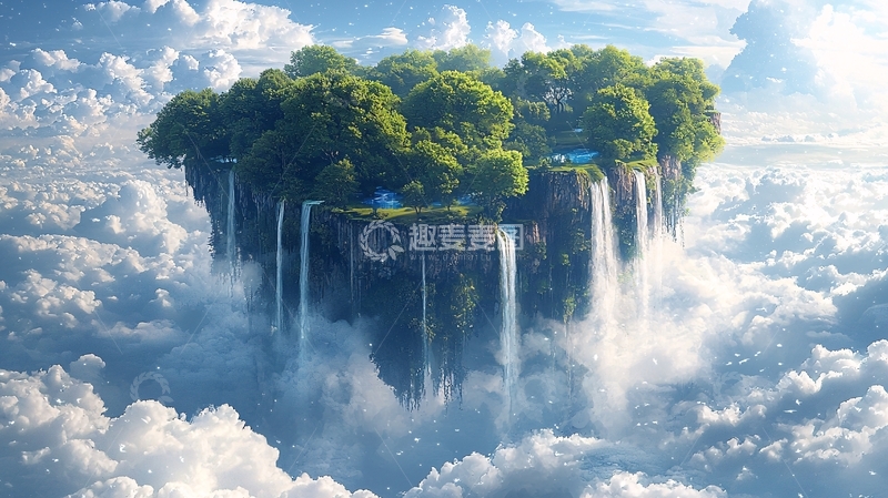 高清大图下载【趣麦麦图】云中绿洲
