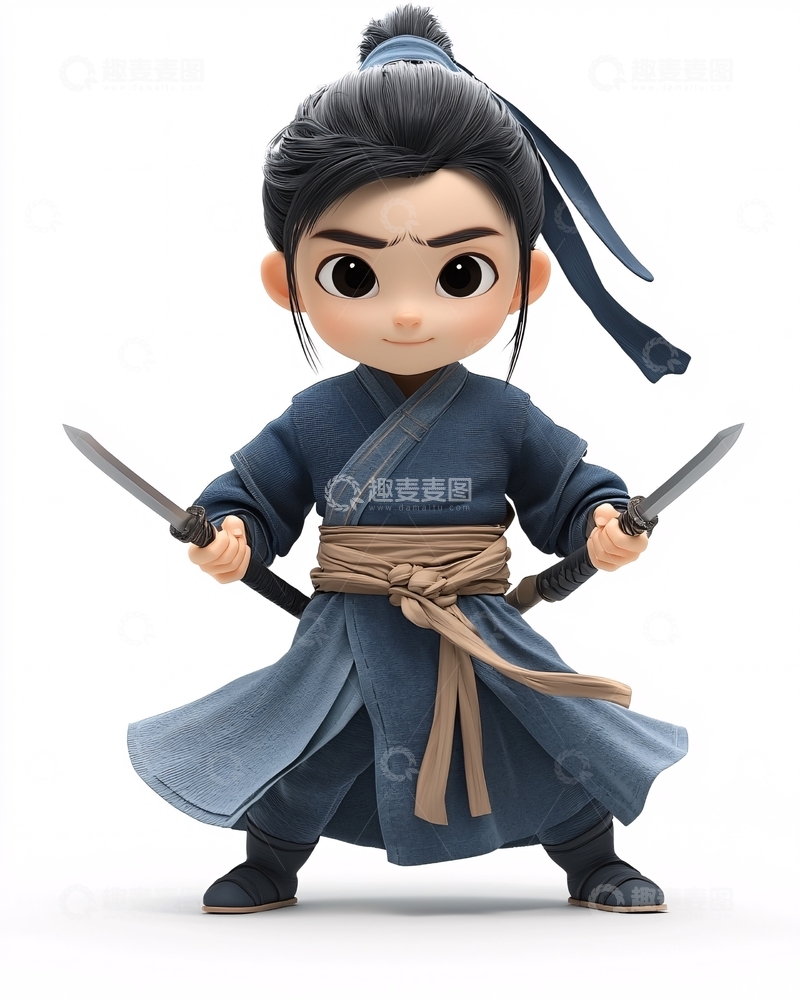 高清大图下载【趣麦麦图】卡通中国风少年