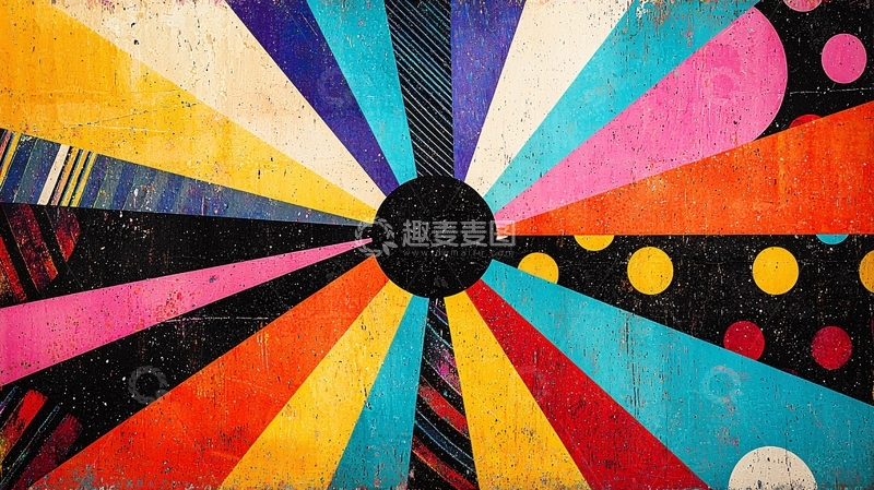 高清大图下载【趣麦麦图】彩色放射状图案
