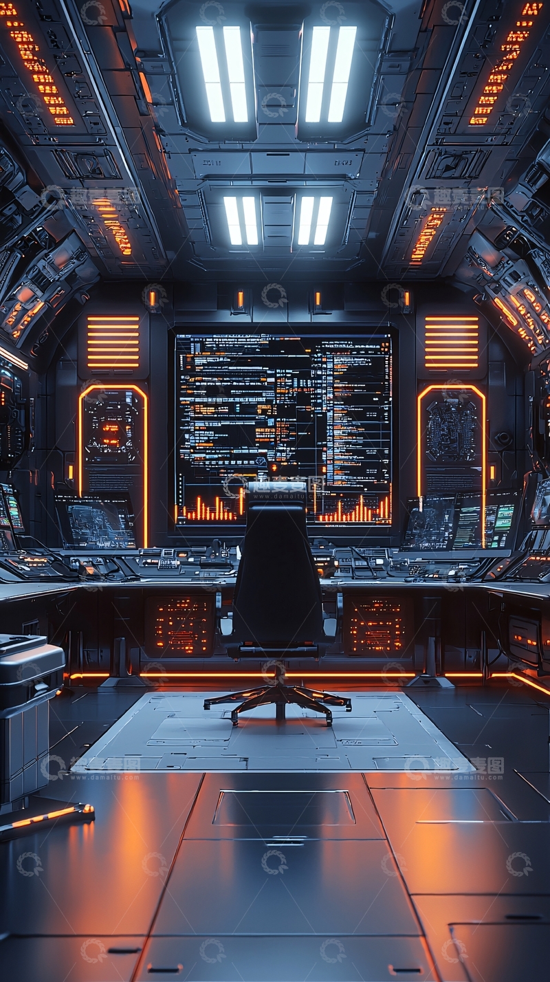 高清大图下载【趣麦麦图】未来科技控制室