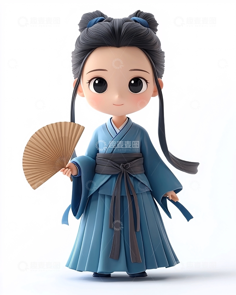 高清大图下载【趣麦麦图】卡通古装女孩