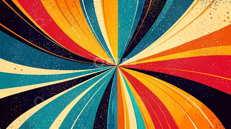 高清大图下载【趣麦麦图】复古彩色放射状图案
