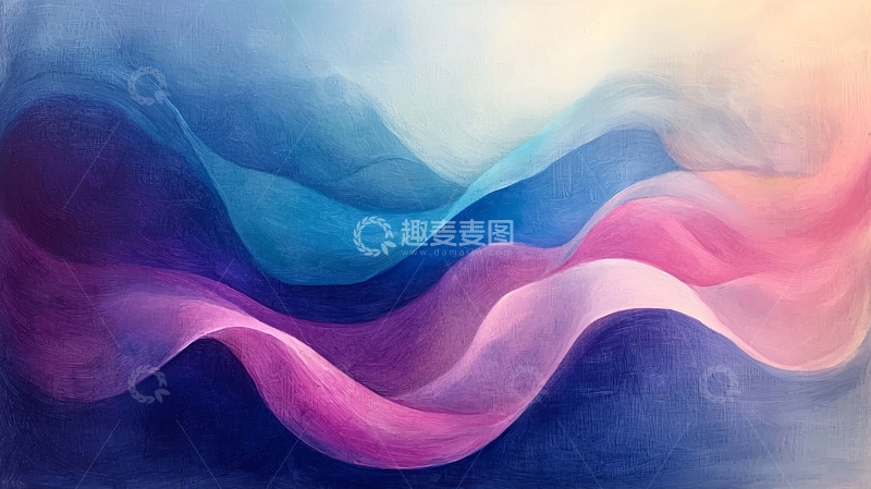 高清大图下载【趣麦麦图】梦幻色彩丝绸飘带