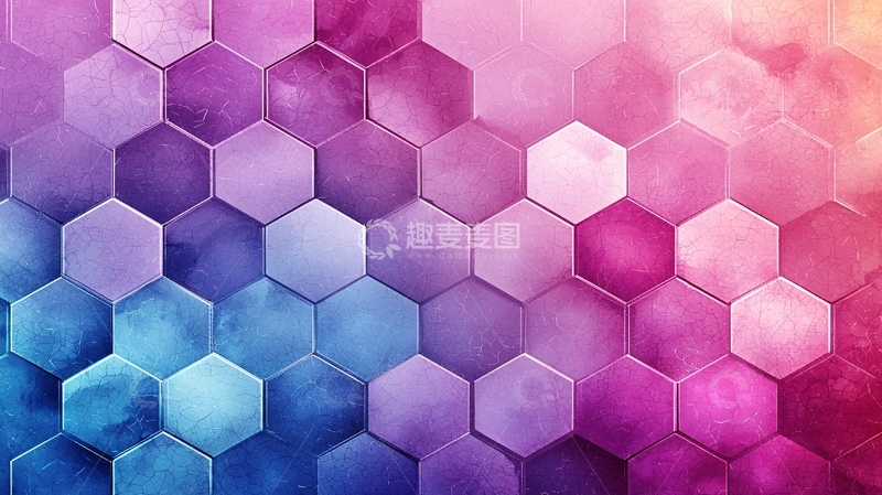 高清大图下载【趣麦麦图】彩色蜂窝状背景