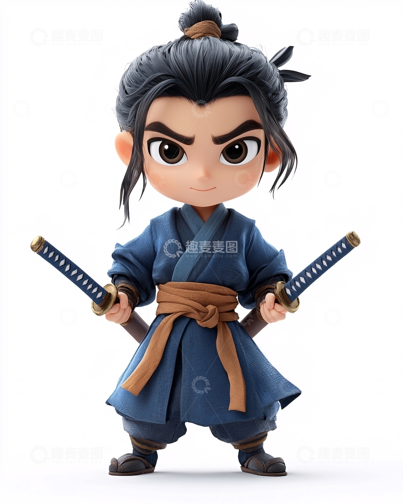 高清大图下载【趣麦麦图】卡通武士