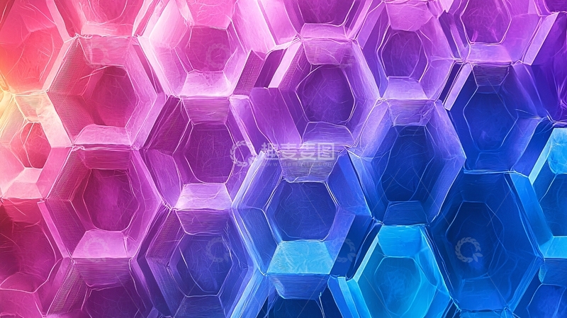 高清大图下载【趣麦麦图】彩色蜂窝状抽象背景