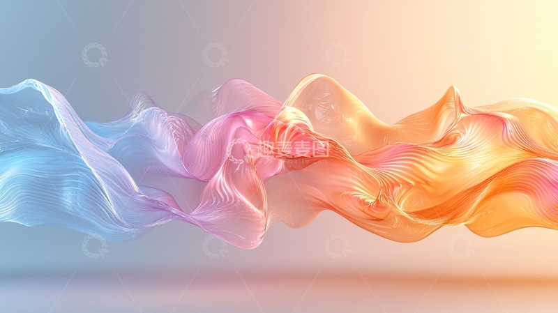 高清大图下载【趣麦麦图】彩色飘逸丝绸