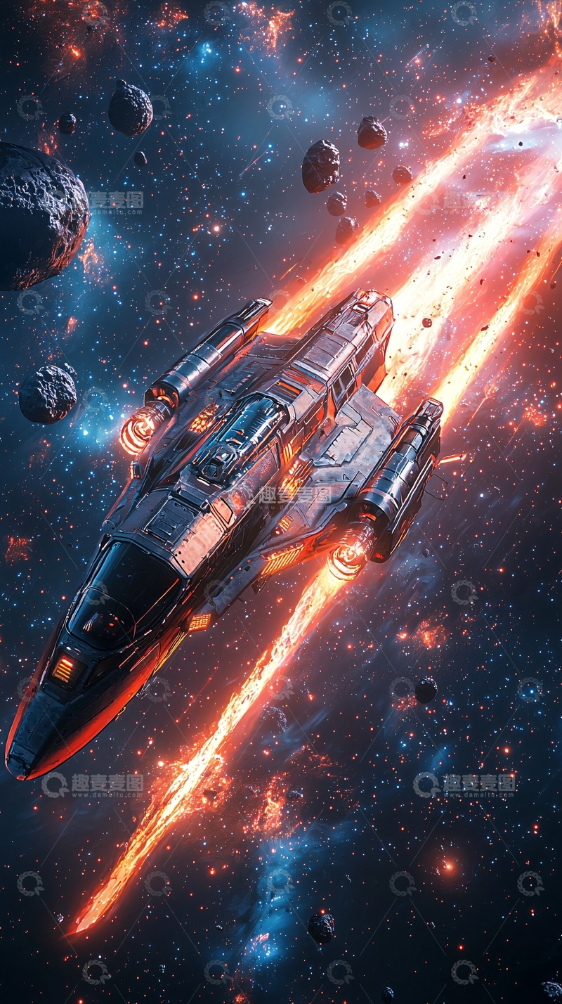 高清大图下载【趣麦麦图】宇宙飞船超光速飞行