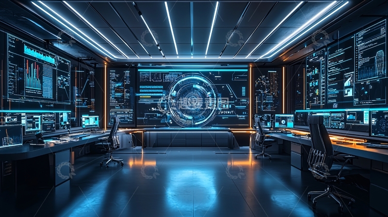 高清大图下载【趣麦麦图】未来科技监控室