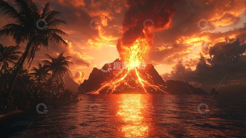 高清大图下载【趣麦麦图】火山爆发