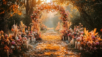 秋日森林婚礼花门