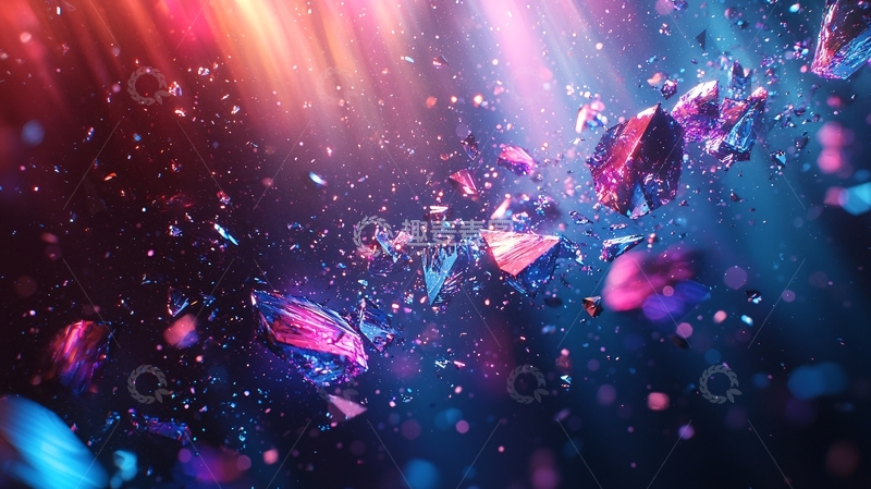 高清大图下载【趣麦麦图】炫彩碎片宇宙空间