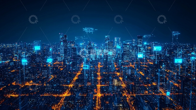 高清大图下载【趣麦麦图】夜景城市全景图