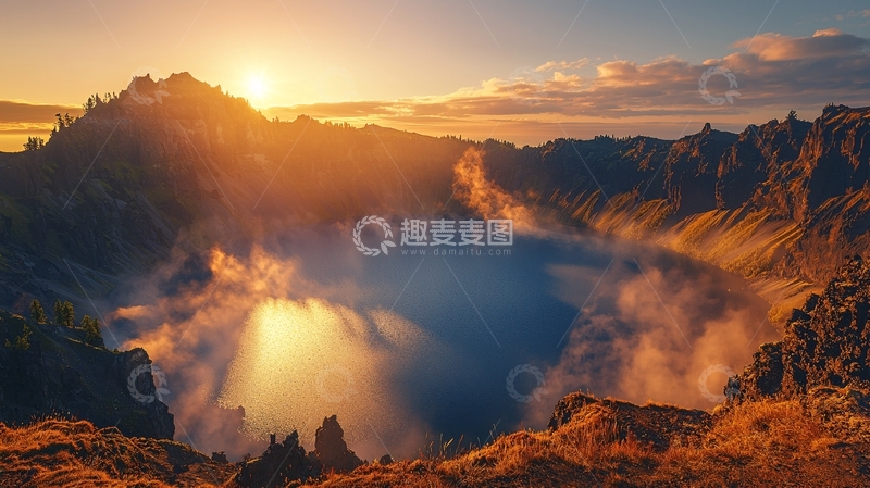 高清大图下载【趣麦麦图】日出山峰云海