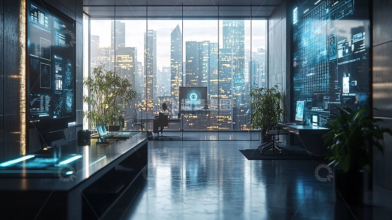 高清大图下载【趣麦麦图】未来都市办公室