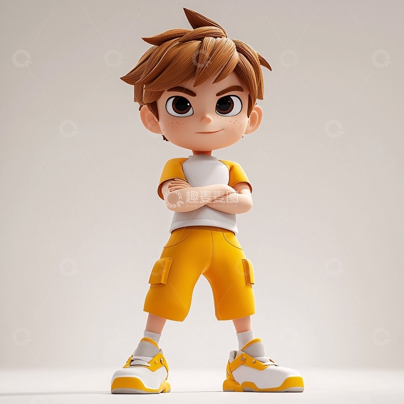 高清大图下载【趣麦麦图】可爱卡通男孩