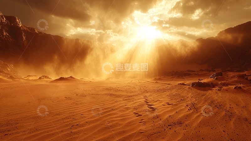 高清大图下载【趣麦麦图】沙漠日落