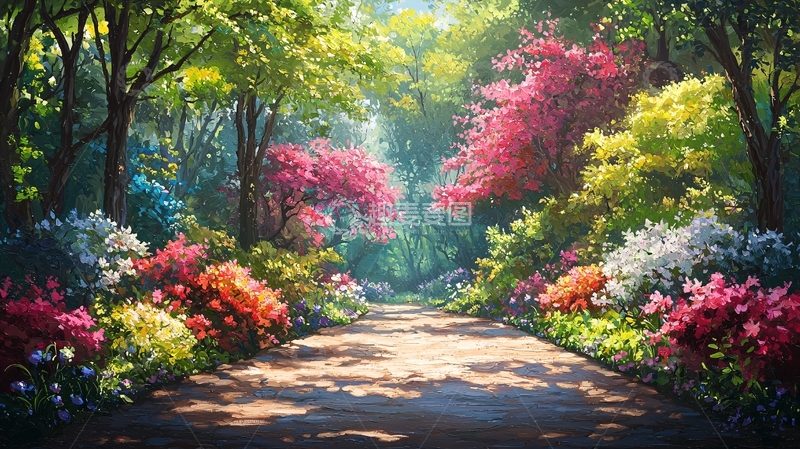 高清大图下载【趣麦麦图】阳光森林小路