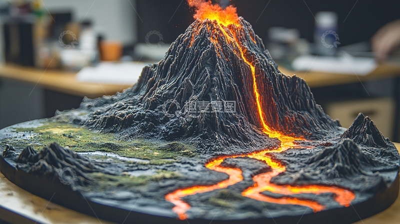 高清大图下载【趣麦麦图】火山模型