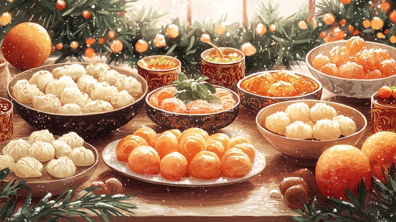 高清大图下载【趣麦麦图】冬日暖阳下的食物摆设