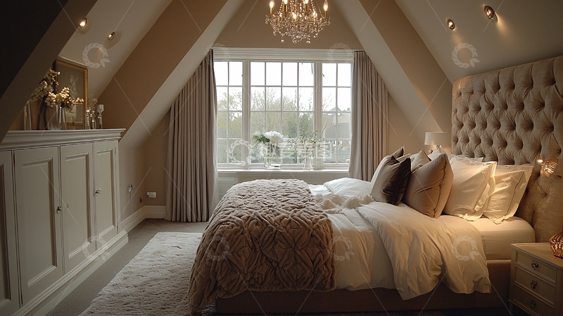 高清大图下载【趣麦麦图】温馨舒适阁楼卧室
