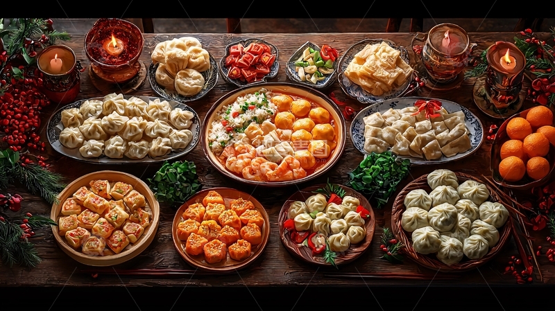 高清大图下载【趣麦麦图】节日饺子盛宴