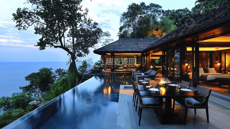高清大图下载【趣麦麦图】海景别墅私人泳池