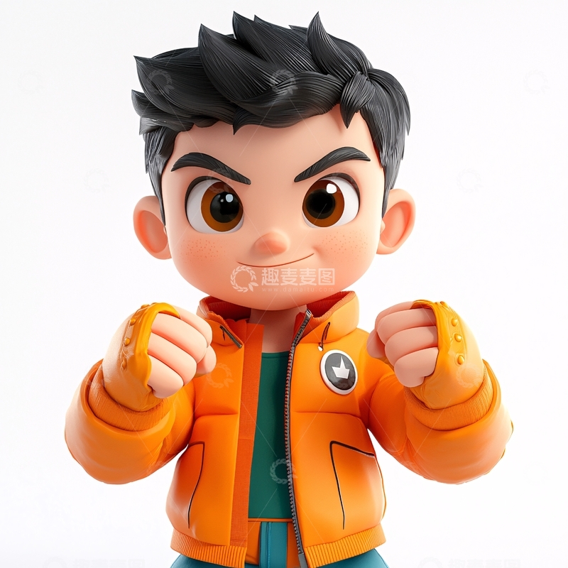 高清大图下载【趣麦麦图】元气满满的卡通男孩