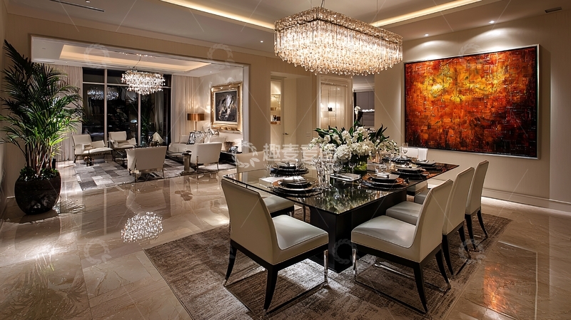 高清大图下载【趣麦麦图】现代奢华餐厅设计