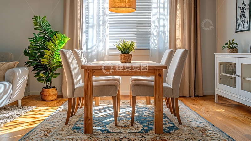 高清大图下载【趣麦麦图】现代简约木质餐桌
