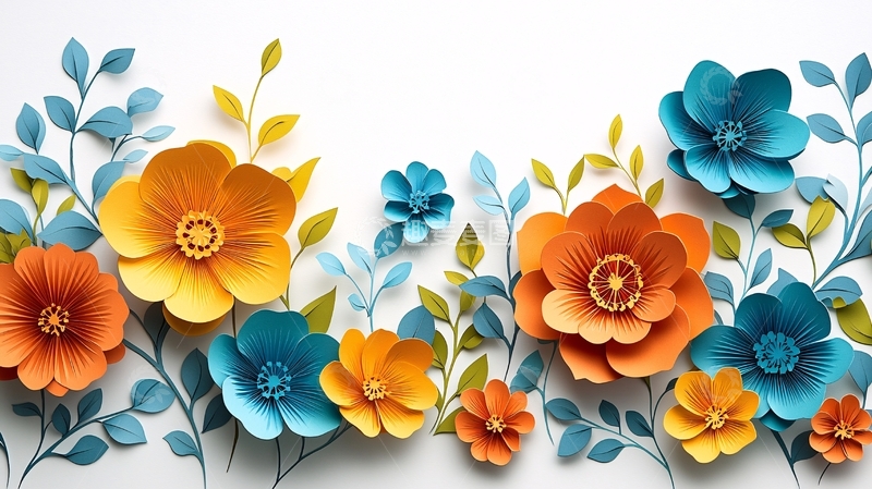 高清大图下载【趣麦麦图】彩色纸花