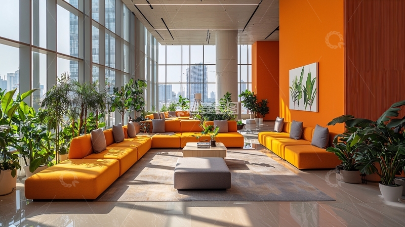 高清大图下载【趣麦麦图】明亮宽敞的现代办公休闲区