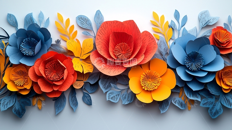 高清大图下载【趣麦麦图】立体纸花