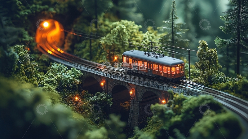 高清大图下载【趣麦麦图】微缩景观火车