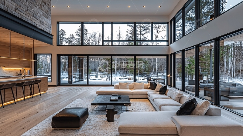 高清大图下载【趣麦麦图】现代极简风格客厅