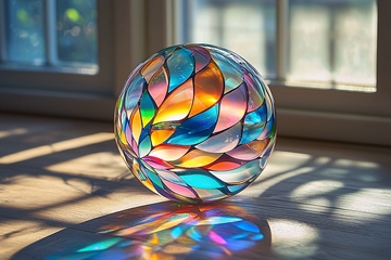 彩色玻璃球光影